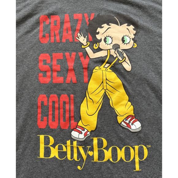Vintage Style Betty Boop Shirt XL Heather “Crazy Sexy Cool” Cartoon Graphic Tee - Picture 2 of 4